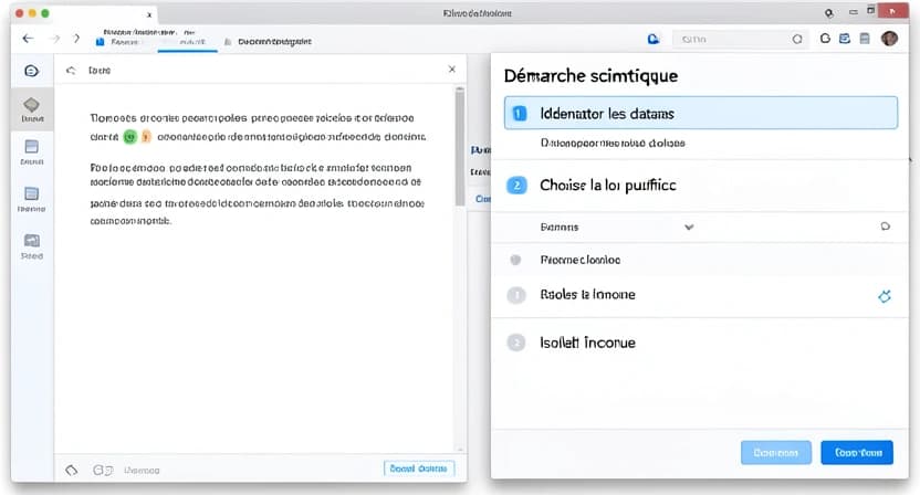 Capture d'écran réaliste d'une interface de tutorat IA montrant les étapes de résolution d'un problème de mécanique