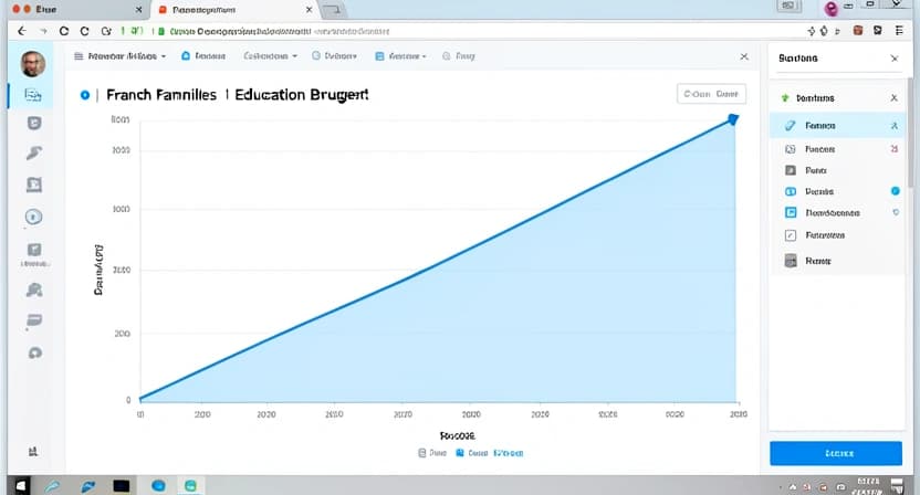 Graphique montrant l'évolution du budget éducation des familles françaises de 2020 à 2026