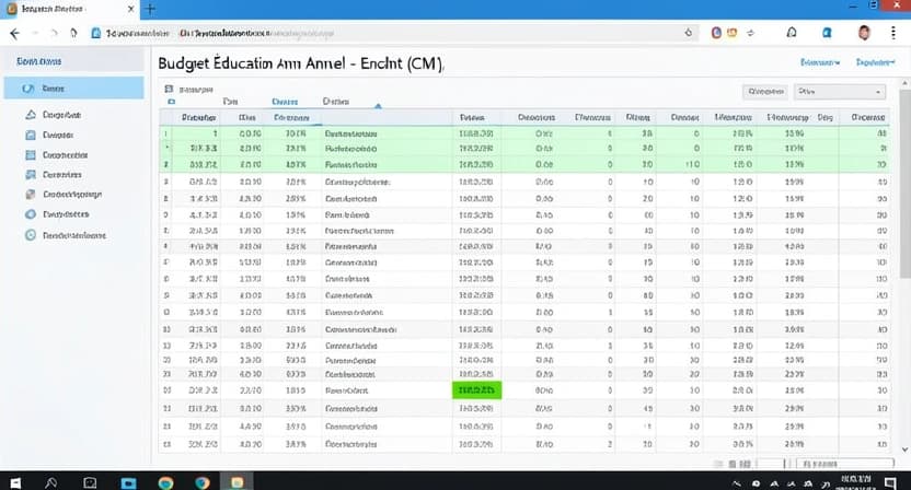 Capture d'écran d'un tableur Excel ou Google Sheets intitulé "Budget Éducation 2026-2027". Les colonnes comparent "Cours Particulier", "Cahiers", "Plateforme IA" sur 10 mois, avec des lignes pour les coûts fixes, variables, et un total final en surbrillance.