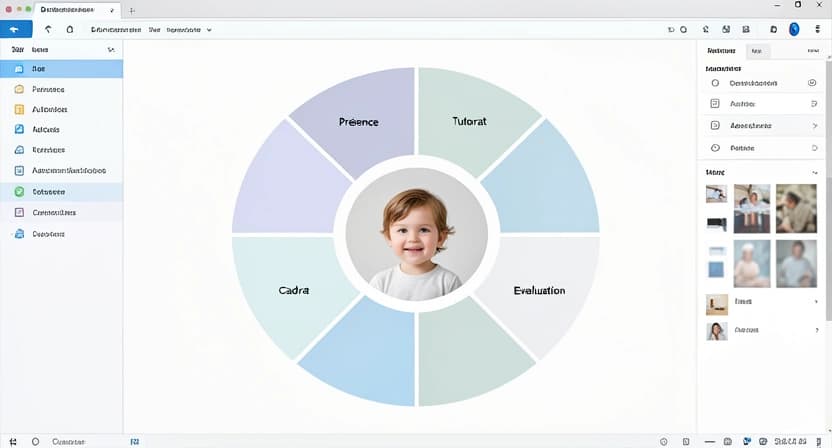 Visualisation du cadre P.A.C.T.E. avec les 5 lettres entourant un enfant au centre