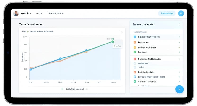 Illustration d'un tableau de bord parent avec des graphiques de progression et des indicateurs de temps d'étude