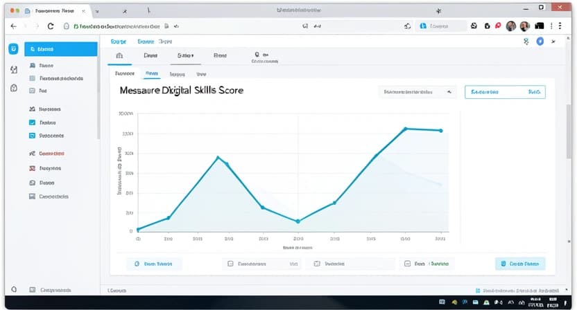 Capture d'écran d'un tableau de bord montrant l'écart entre le temps d'écran et les compétences mesurées