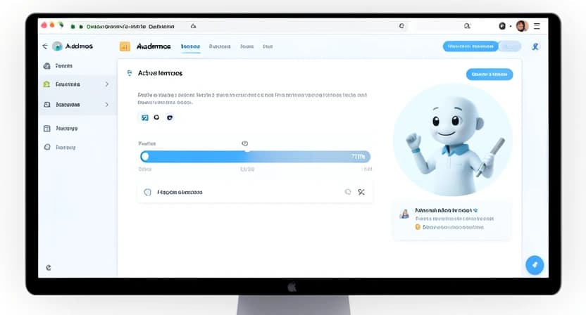 Capture d'écran de l'interface d'Akademos montrant le tableau de bord de l'enfant avec une leçon de mathématiques en cours, une barre de progression, et les prochains exercices à venir