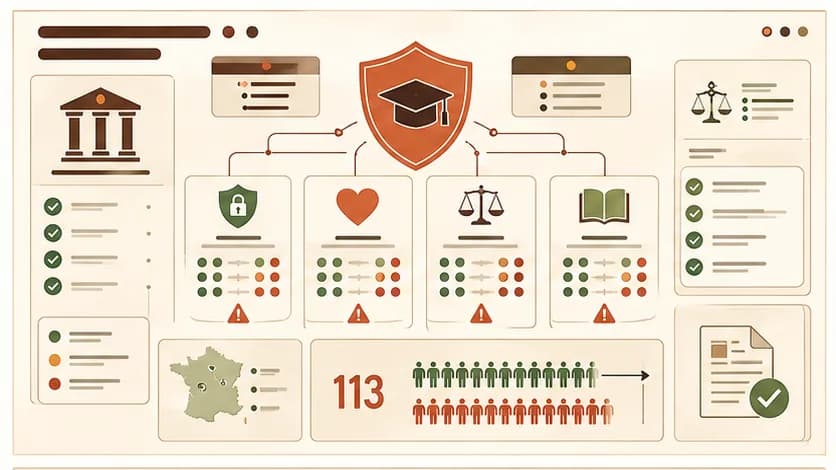 Graphique montrant l'écart entre l'intention pédagogique et les résultats sans structure