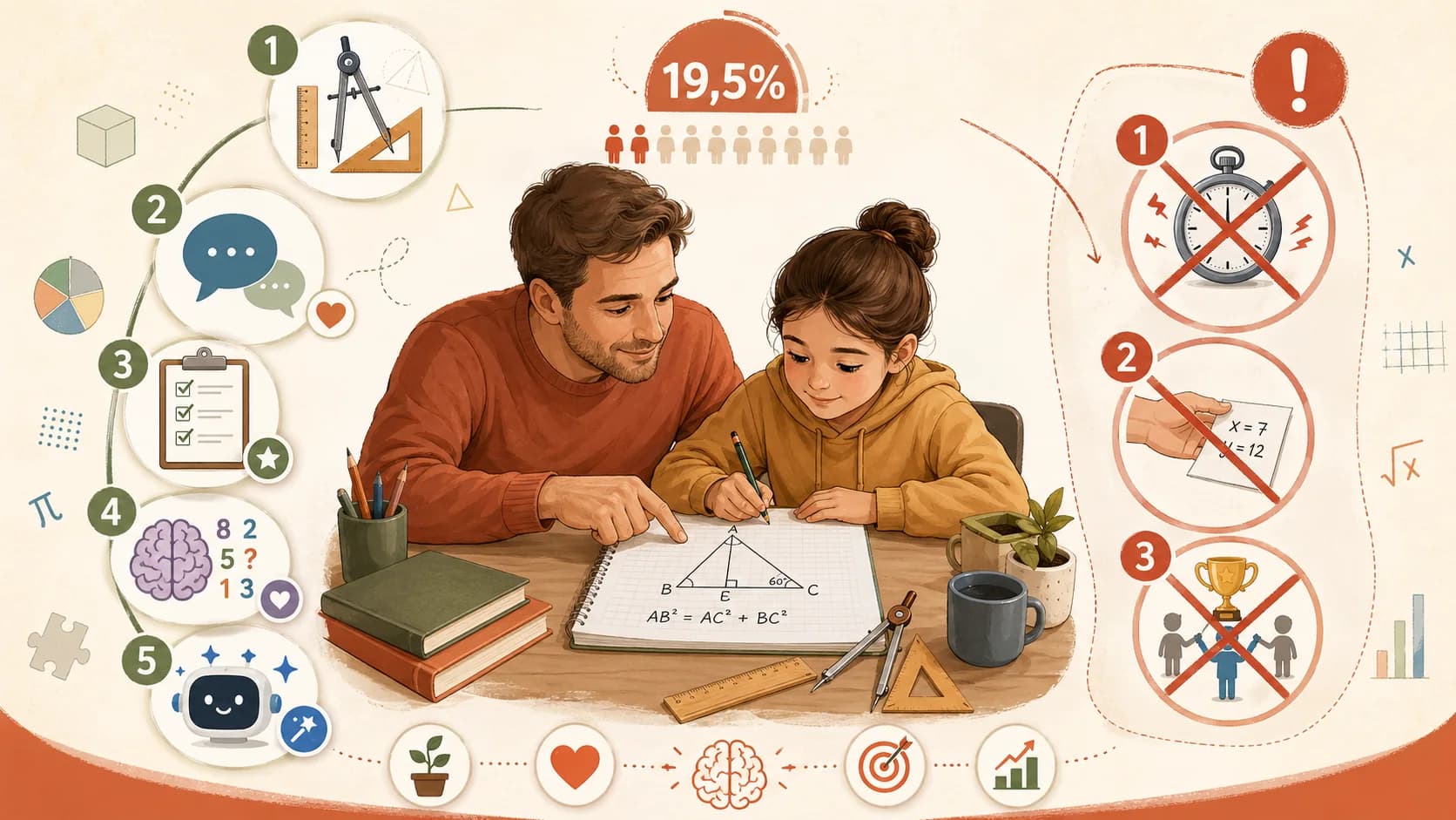 Comment aider son enfant en maths : 5 méthodes efficaces (et 3 à éviter) en 2026