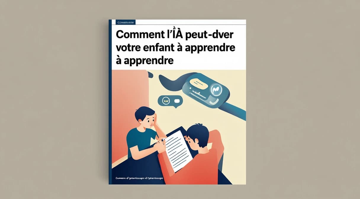 Enfant réfléchissant à sa méthode d'apprentissage avec un tuteur IA