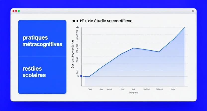 Graphique issu d'une étude scientifique montrant la corrélation entre pratiques métacognitives et résultats scolaires