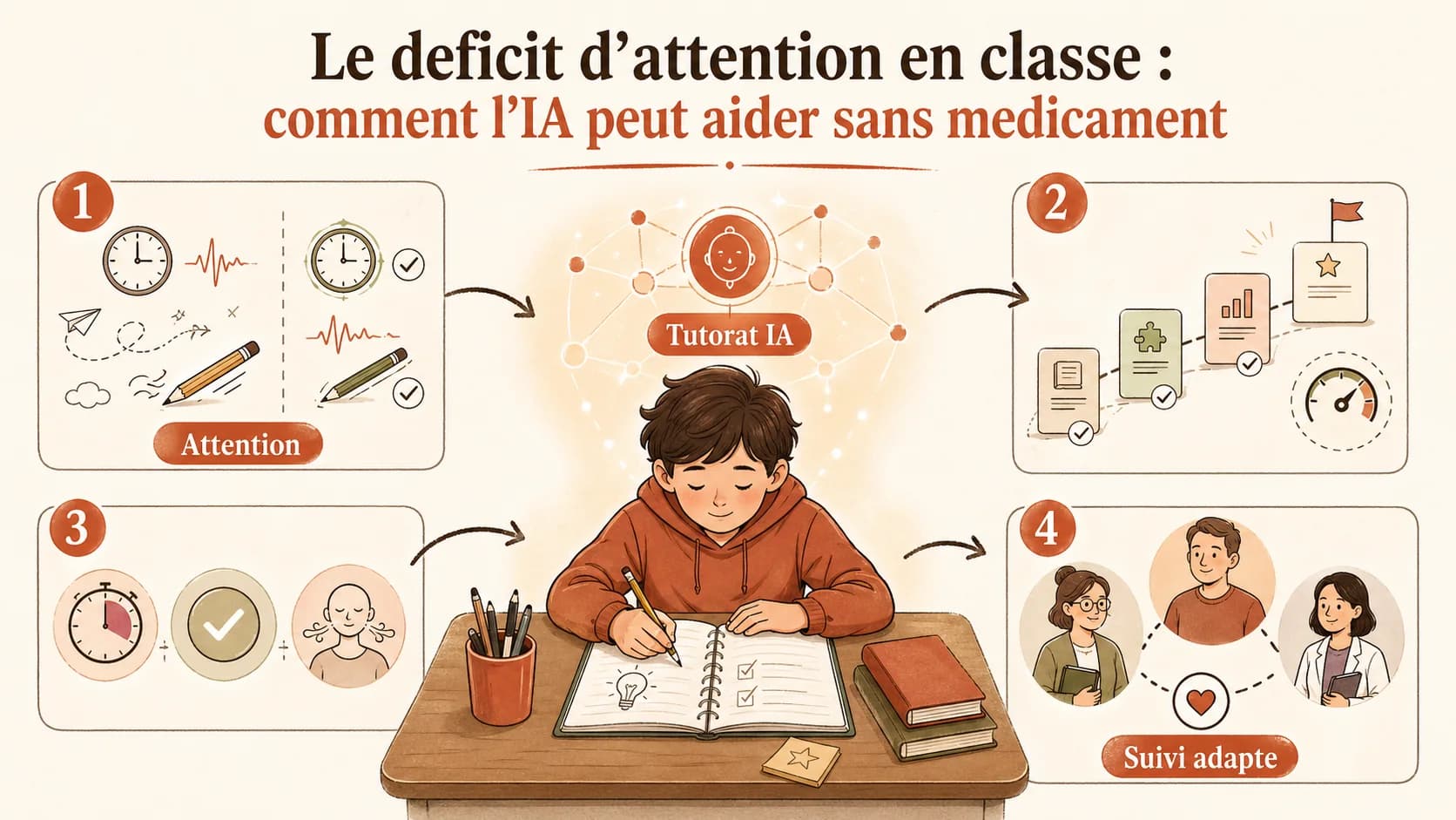 Le déficit d'attention en classe : comment l'IA peut aider sans médicament