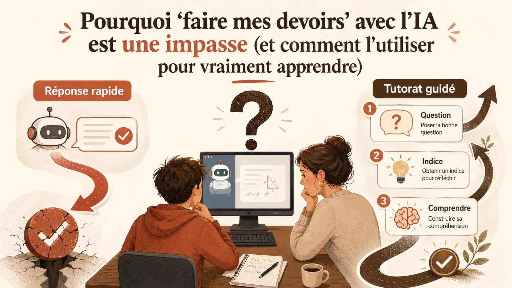 Pourquoi 'faire mes devoirs' avec l'IA est une impasse (et comment l'utiliser pour vraiment apprendre)