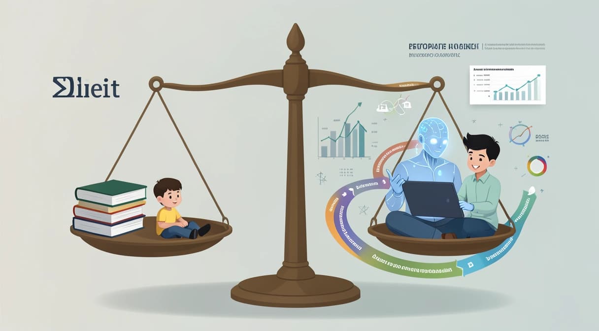 Illustration conceptuelle sur les inégalités scolaires et l'IA éducative