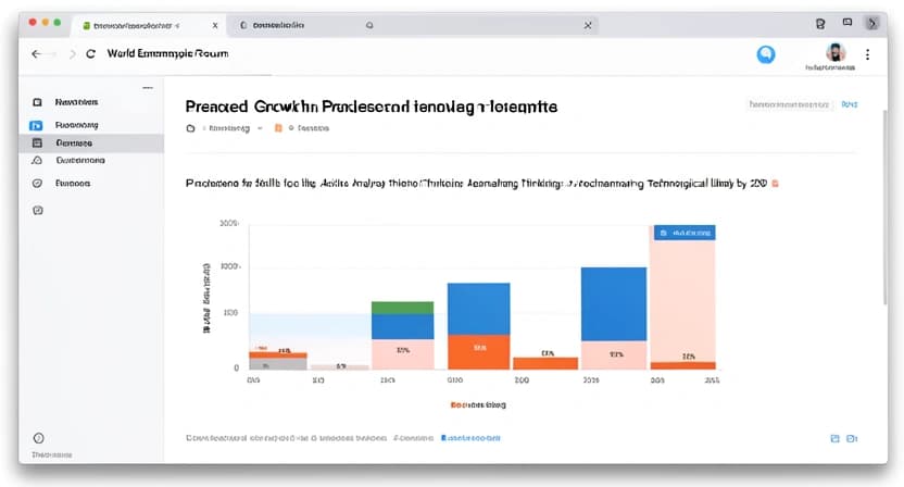Graphique extrait d'un rapport du Forum Économique Mondial montrant la croissance projetée de la demande pour des compétences comme la pensée analytique, l'apprentissage actif et la maîtrise technologique d'ici 2030