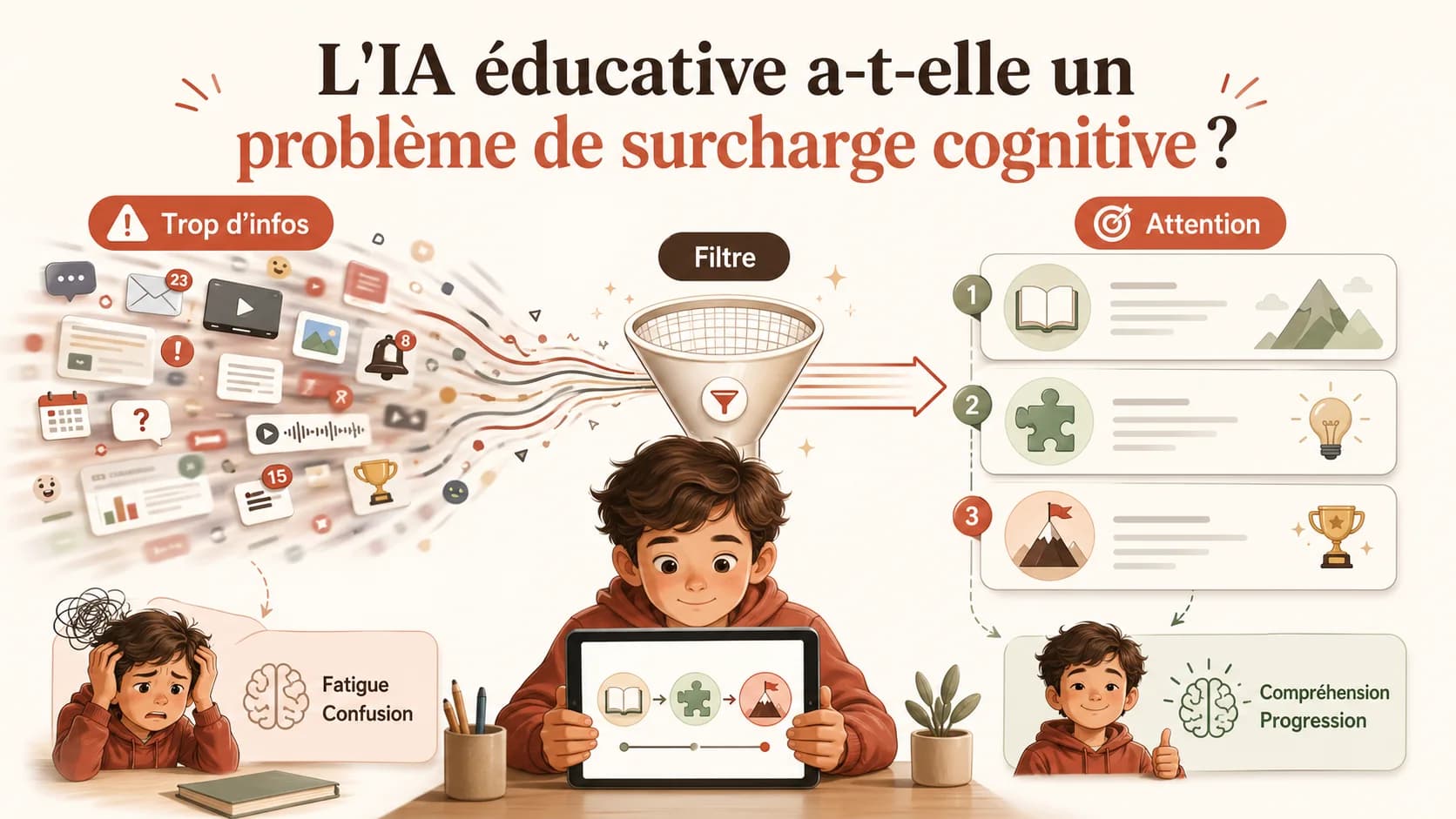 L'IA éducative a-t-elle un problème de 'surcharge cognitive' ? Comment les plateformes structurées optimisent l'attention des enfants