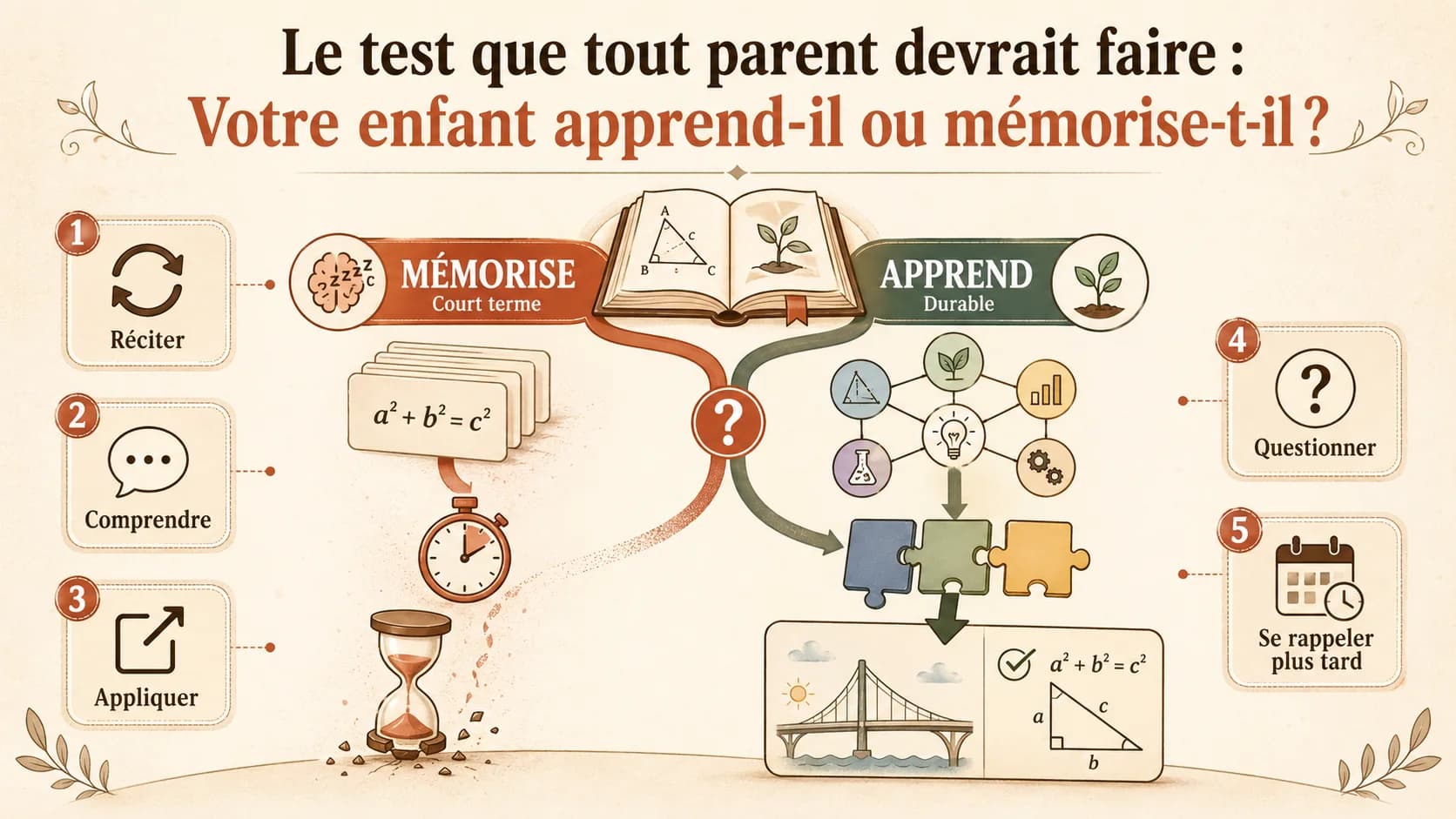 Le test que tout parent devrait faire : Votre enfant apprend-il ou mémorise-t-il ?