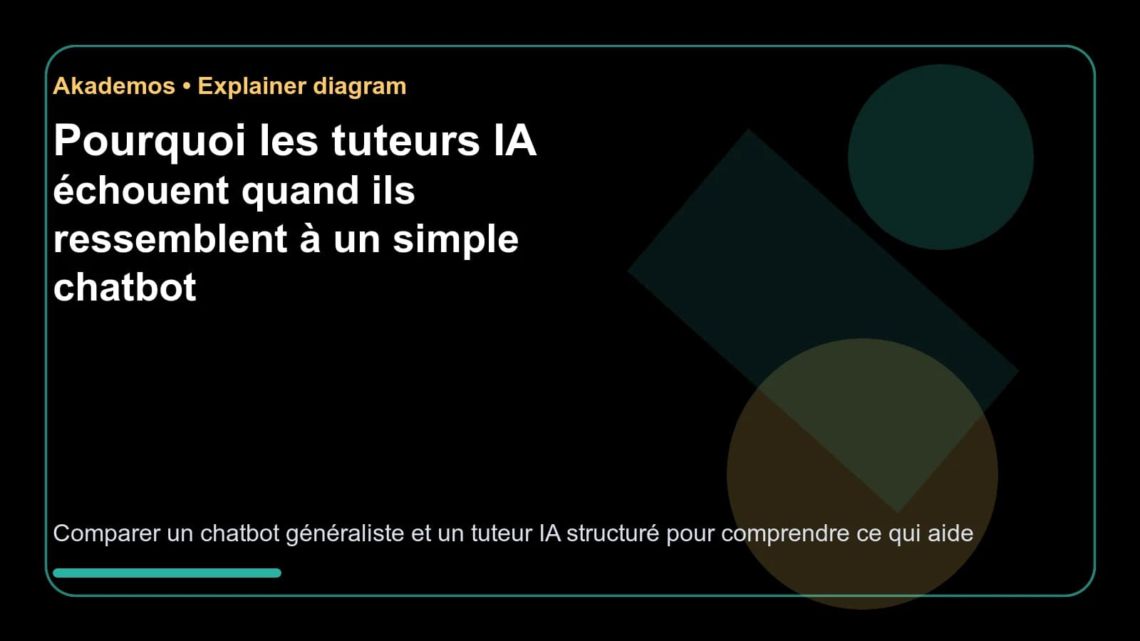 Pourquoi les tuteurs IA échouent quand ils ressemblent à un simple chatbot - contexte